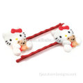 Hellokitty hair accessories rubber charms;licensed hair metal clips factory price made in china
